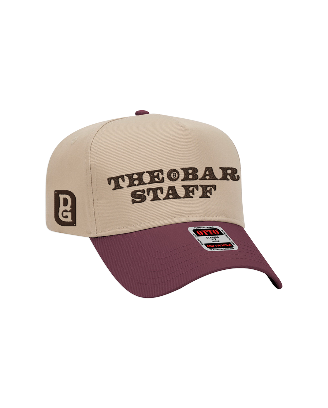 The OG Bar Staff Snapback Hat (Maroon / Cream)