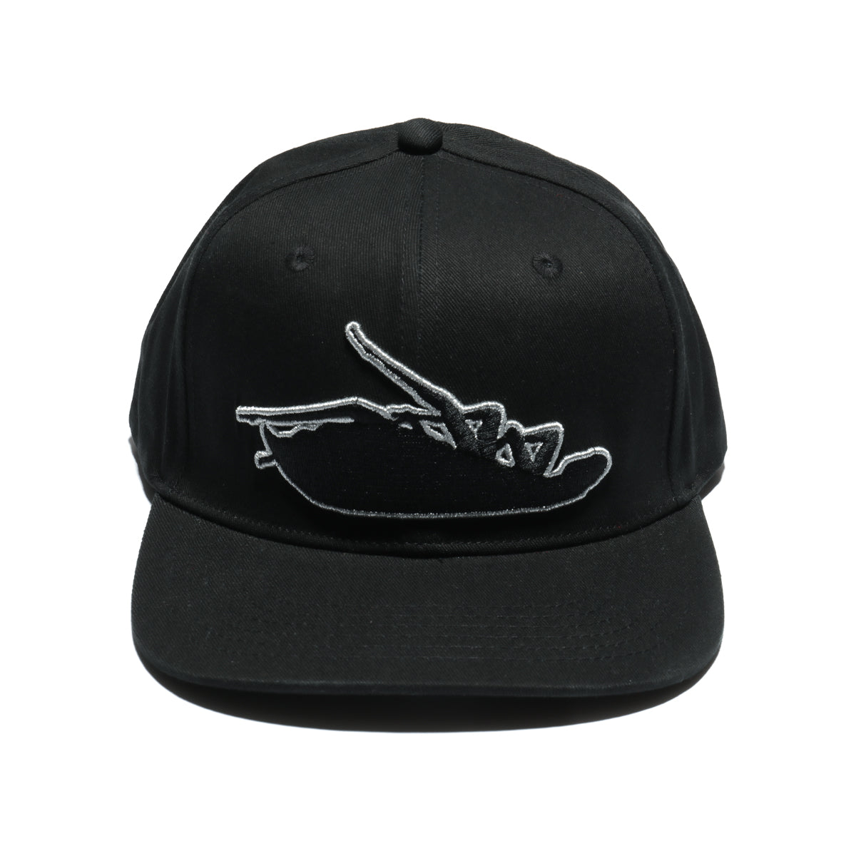 Silver Blackout Snapback Hat