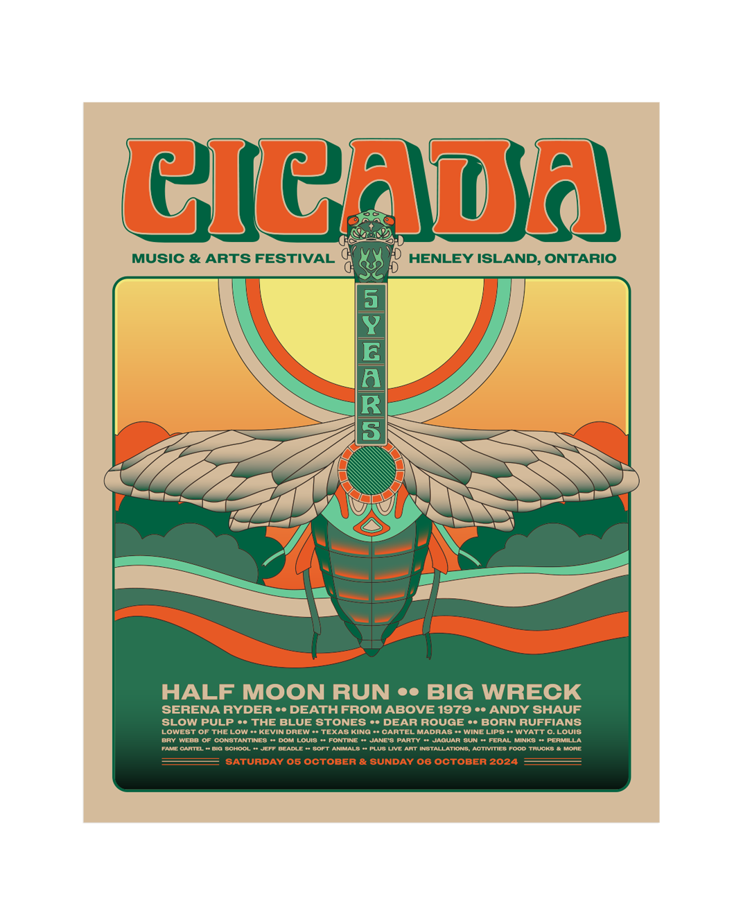 Cicada Screenprinted Event Poster