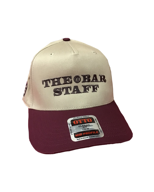 The Bar Staff Snapback Hat (Maroon / Cream)