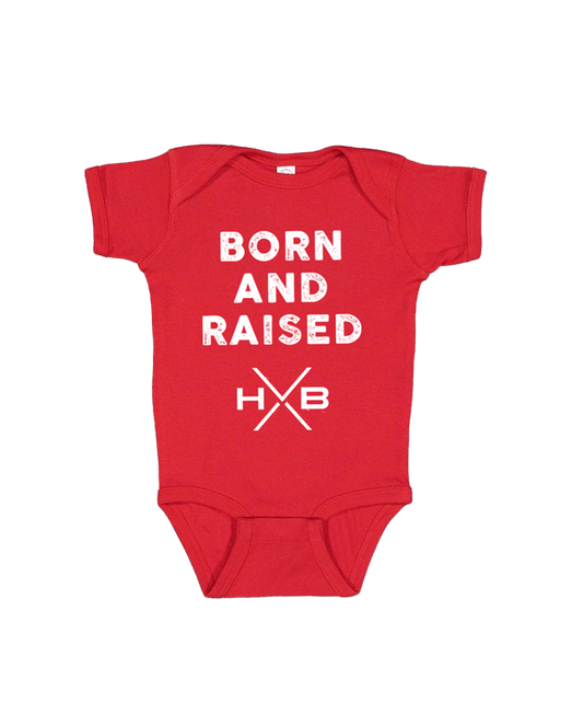 Born and Raised Onesie (Red)