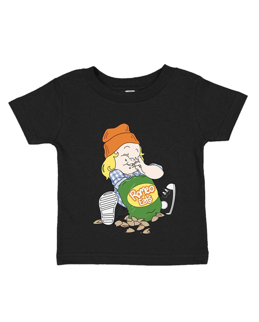 Romeo Eats Almonds Toddler Tee (Black)