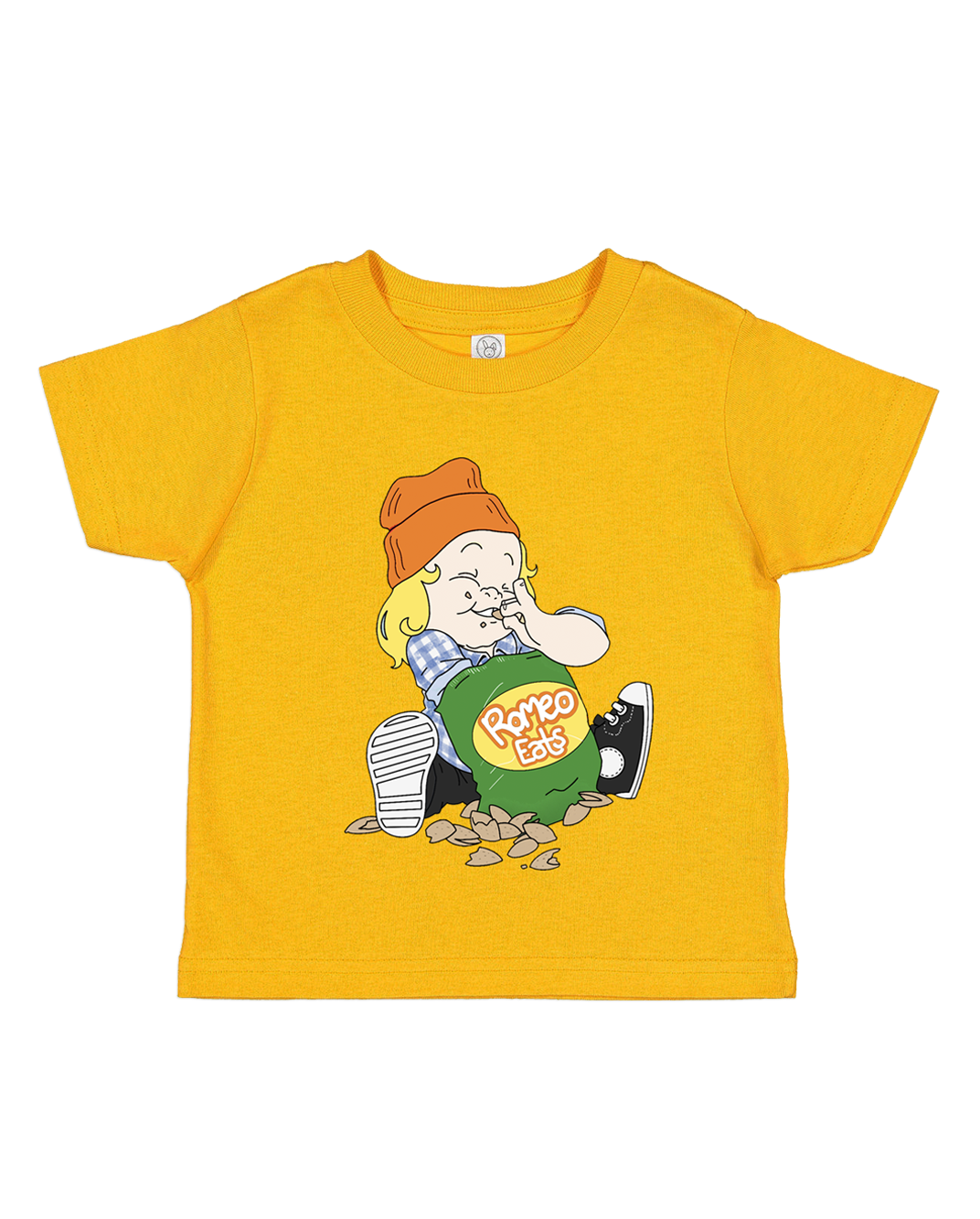 Romeo Eats Almonds Toddler Tee (Gold)