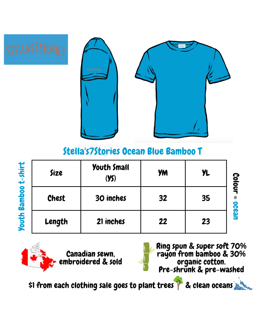 Ocean Blue Bamboo T-Shirt